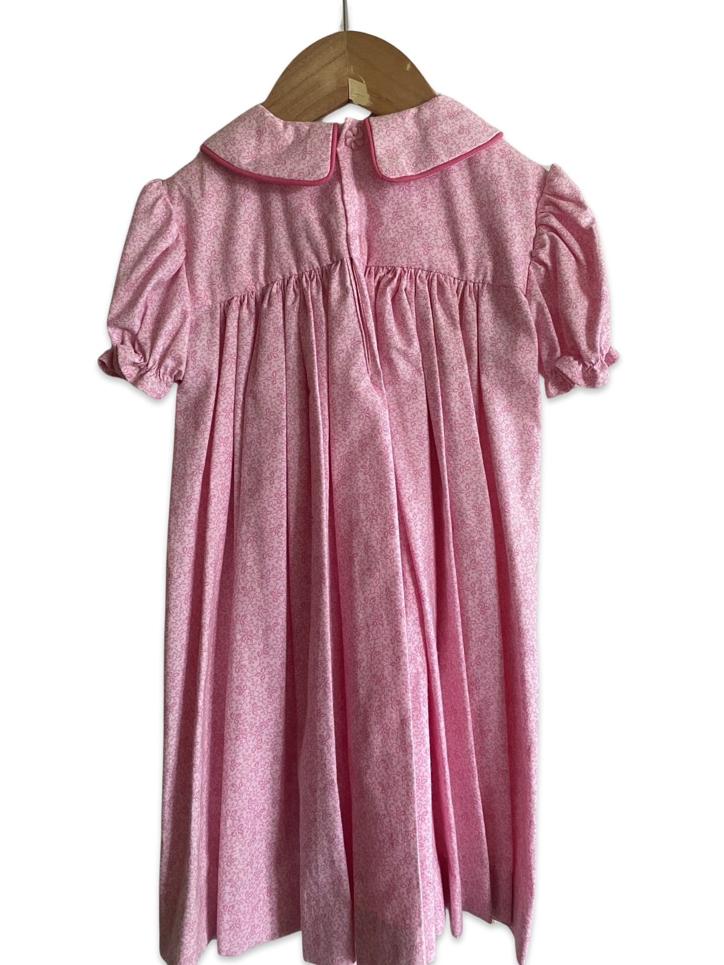 Pink hand smocked dress - size 1