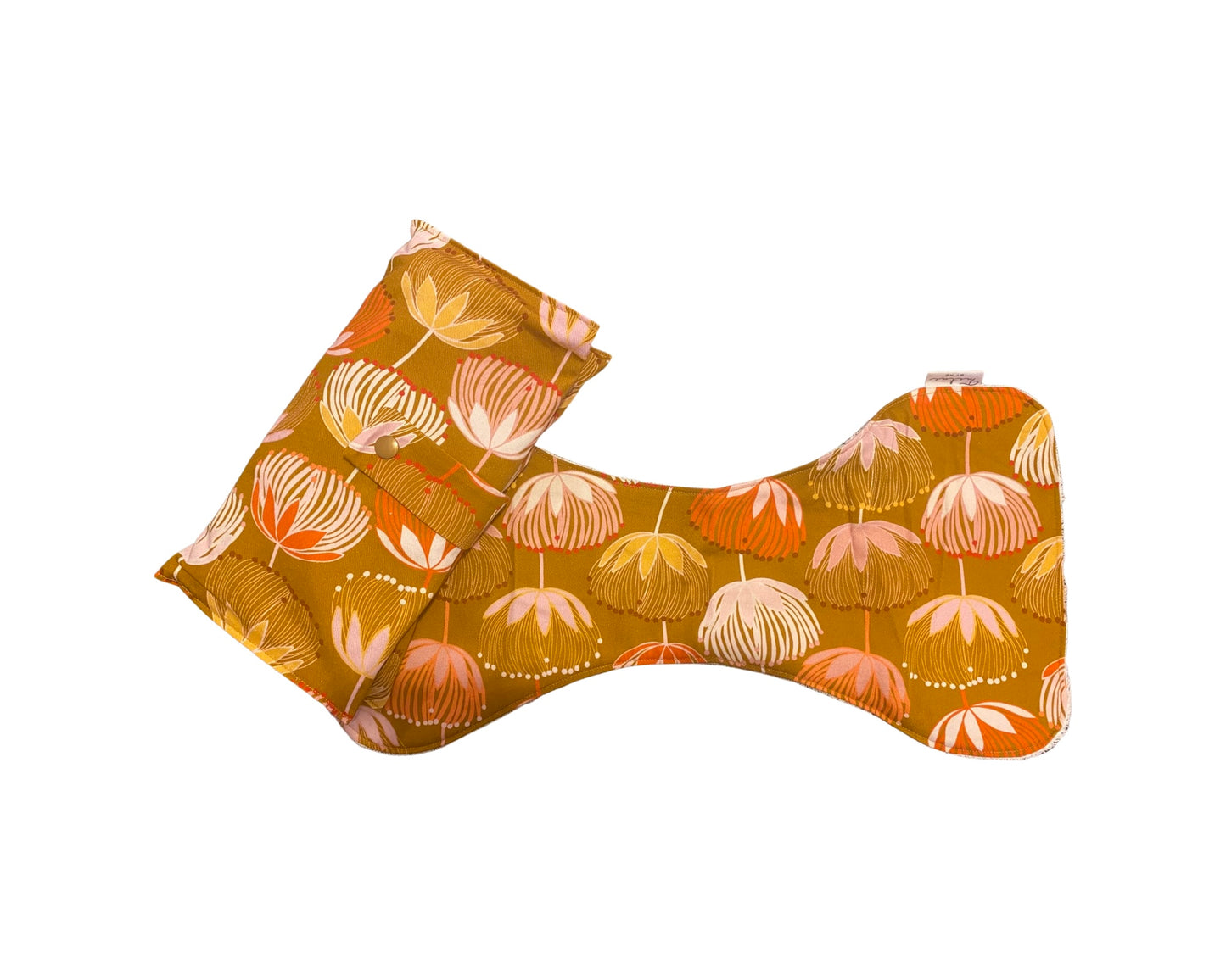 Mustard floral Nappy Wallet with Burp Cloth