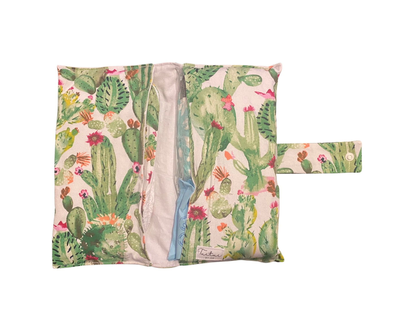 Cactus Nappy Wallet with Burp Cloth
