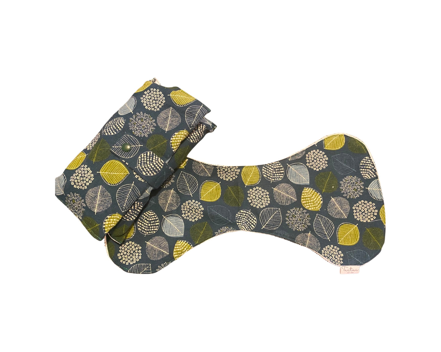Green Leaves Nappy Wallet with Burp Cloth