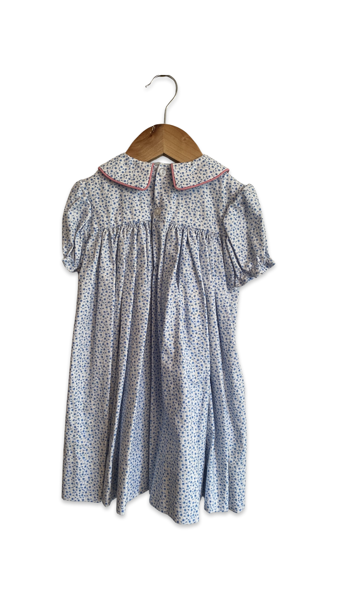 Blue and pink hand smocked dress - size 1