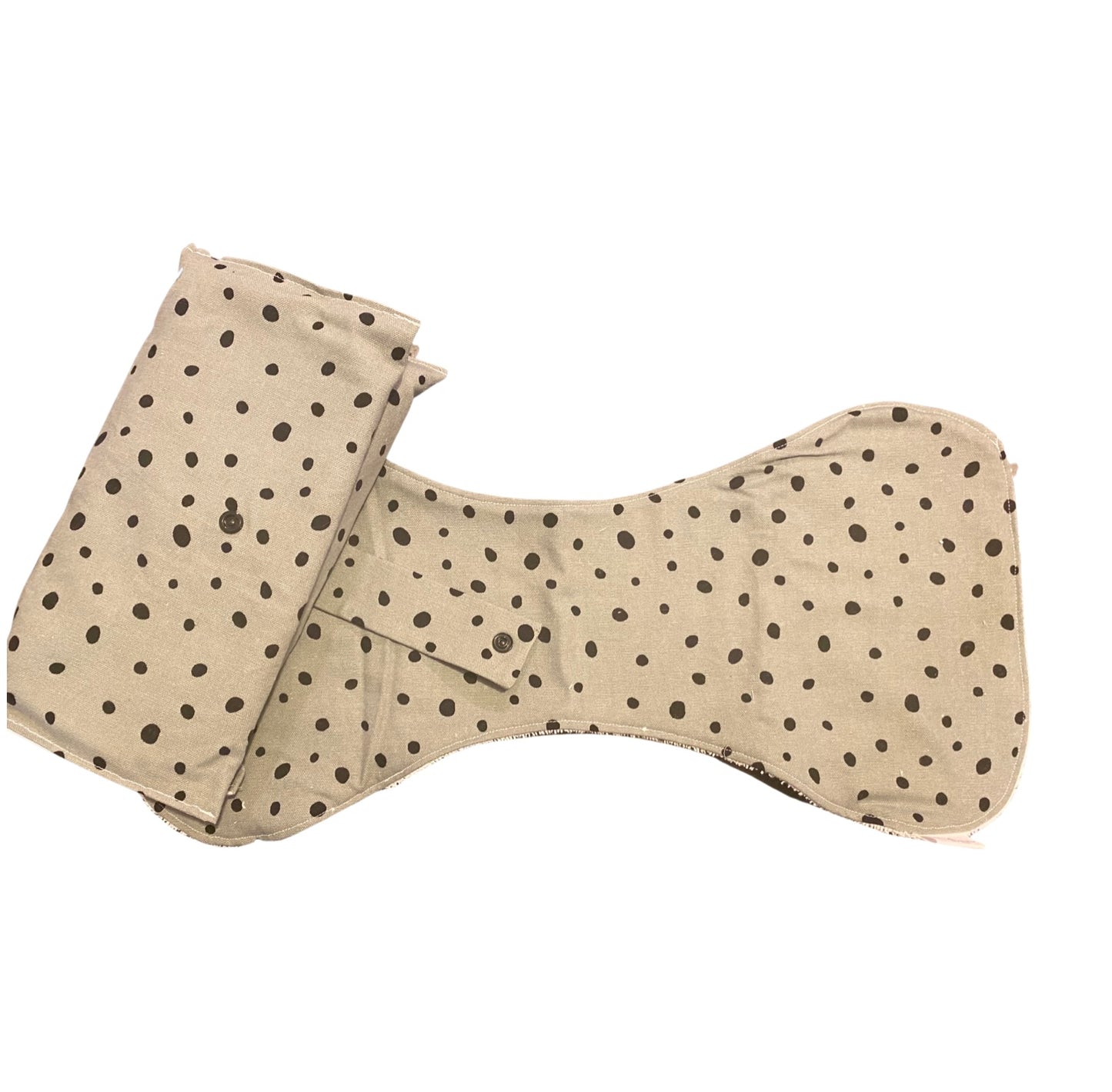 Green with black dots Nappy Wallet with Burp Cloth