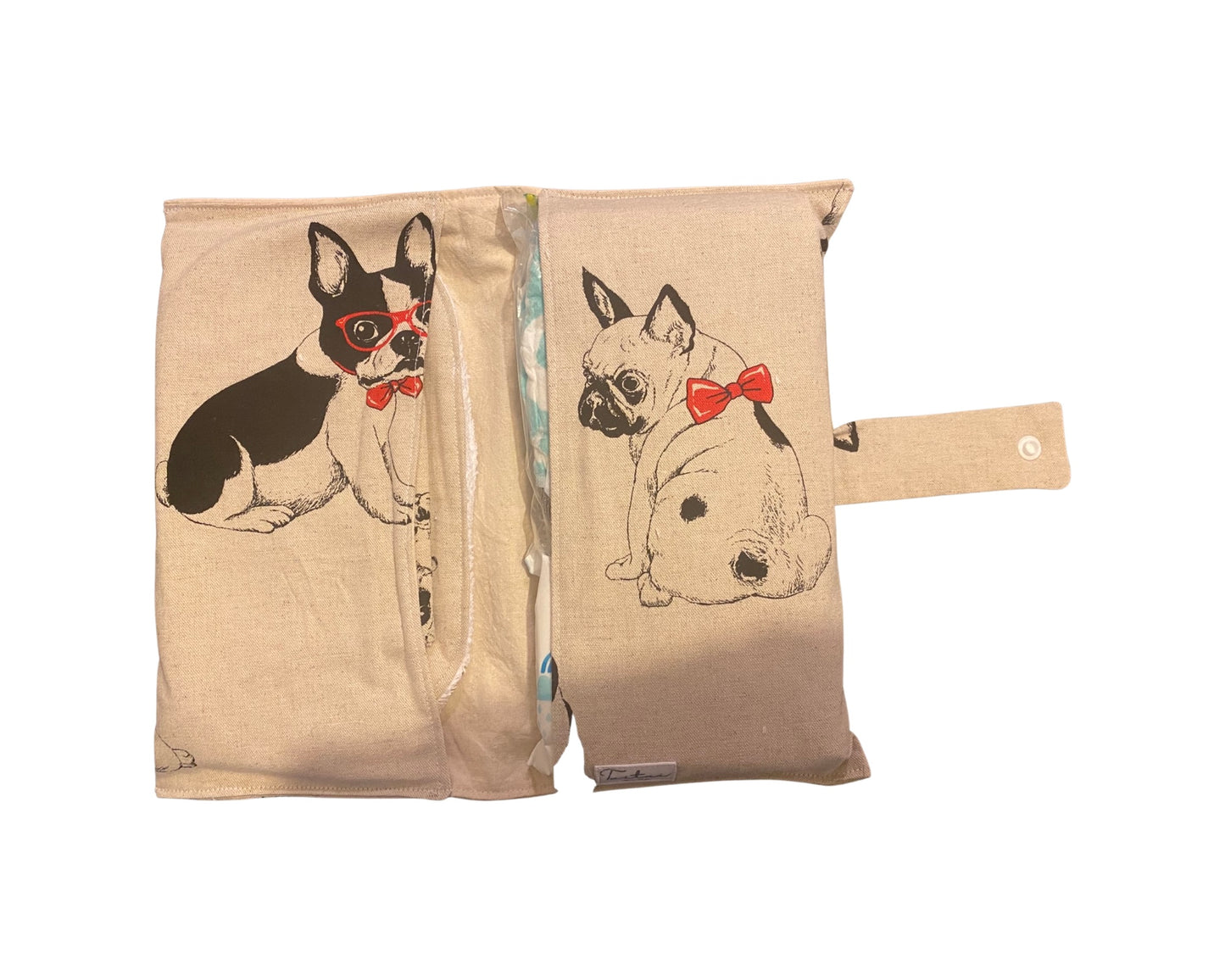 Bulldog Nappy Wallet with Burp Cloth