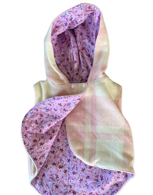 Woollen Vest - Size 4 - Pink and Cream