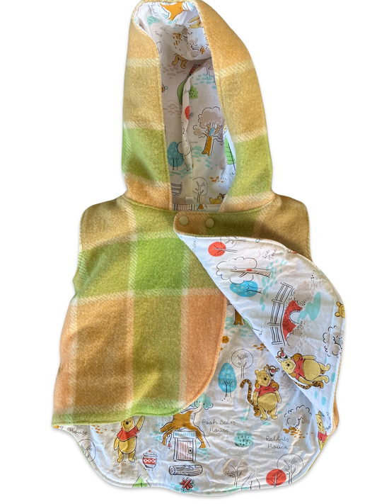 Woollen Vest - Size 2 - green and orange
