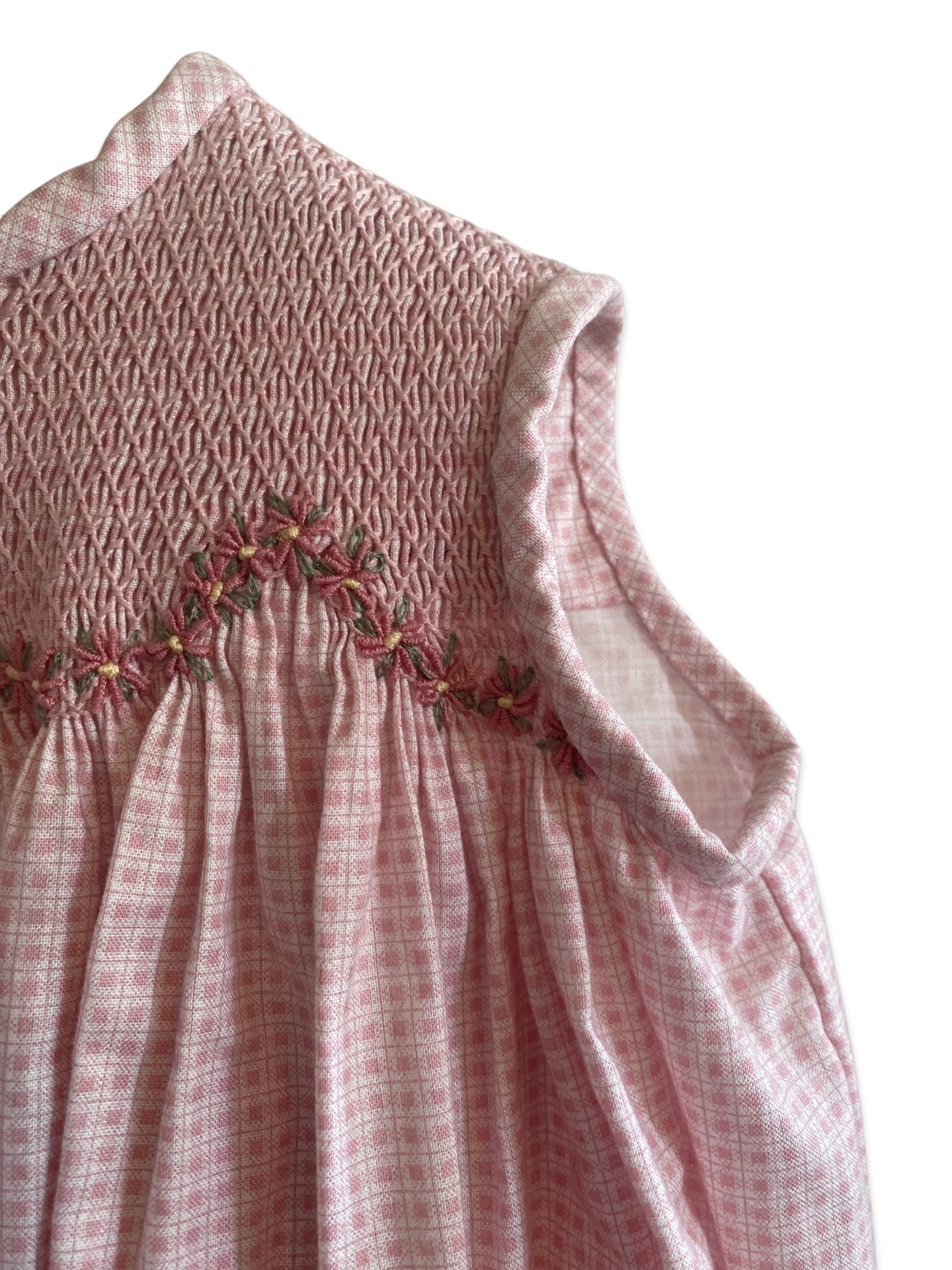 Pink hand smocked dress - size 1