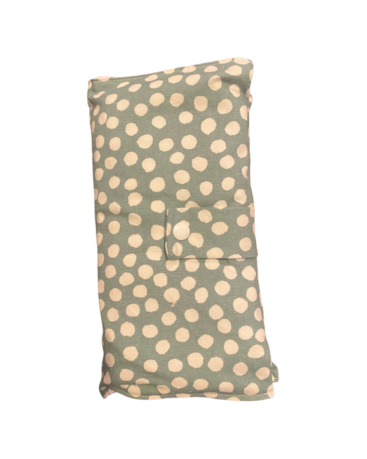 Mint polka dots Nappy Wallet with Burp Cloth