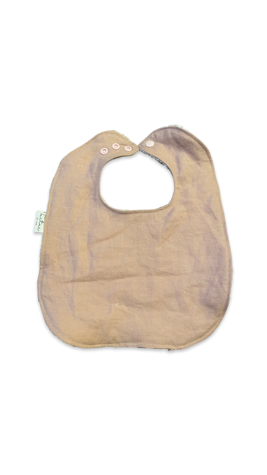 Pink linen feeder bib