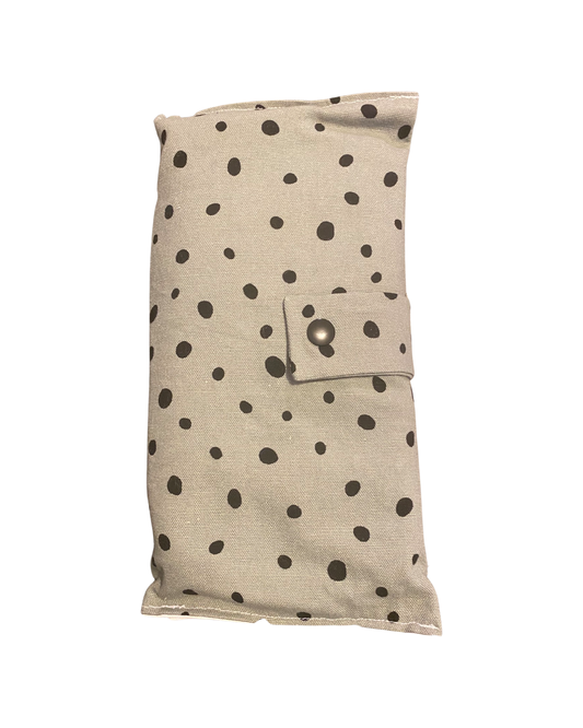 Green with black dots Nappy Wallet with Burp Cloth