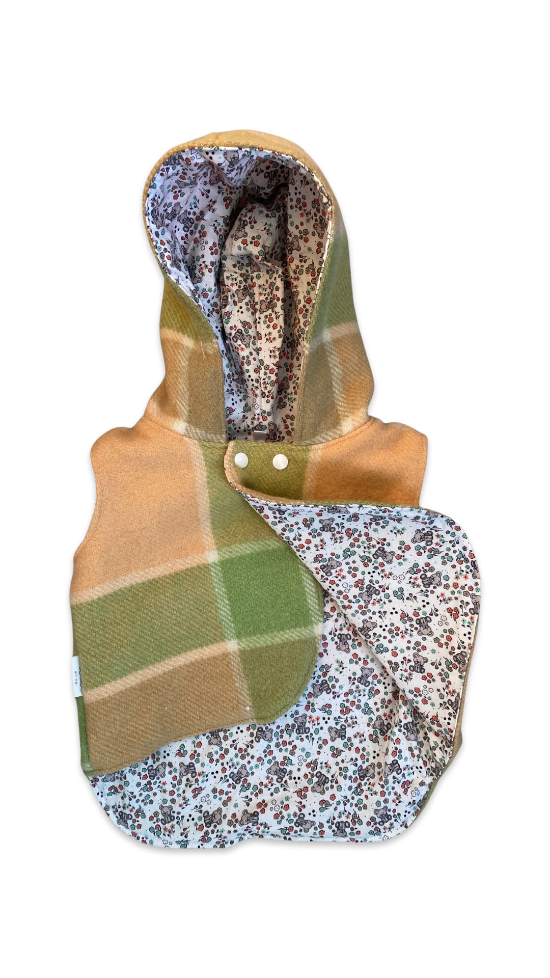 Woollen Vest - Size 1 - Green and Orange