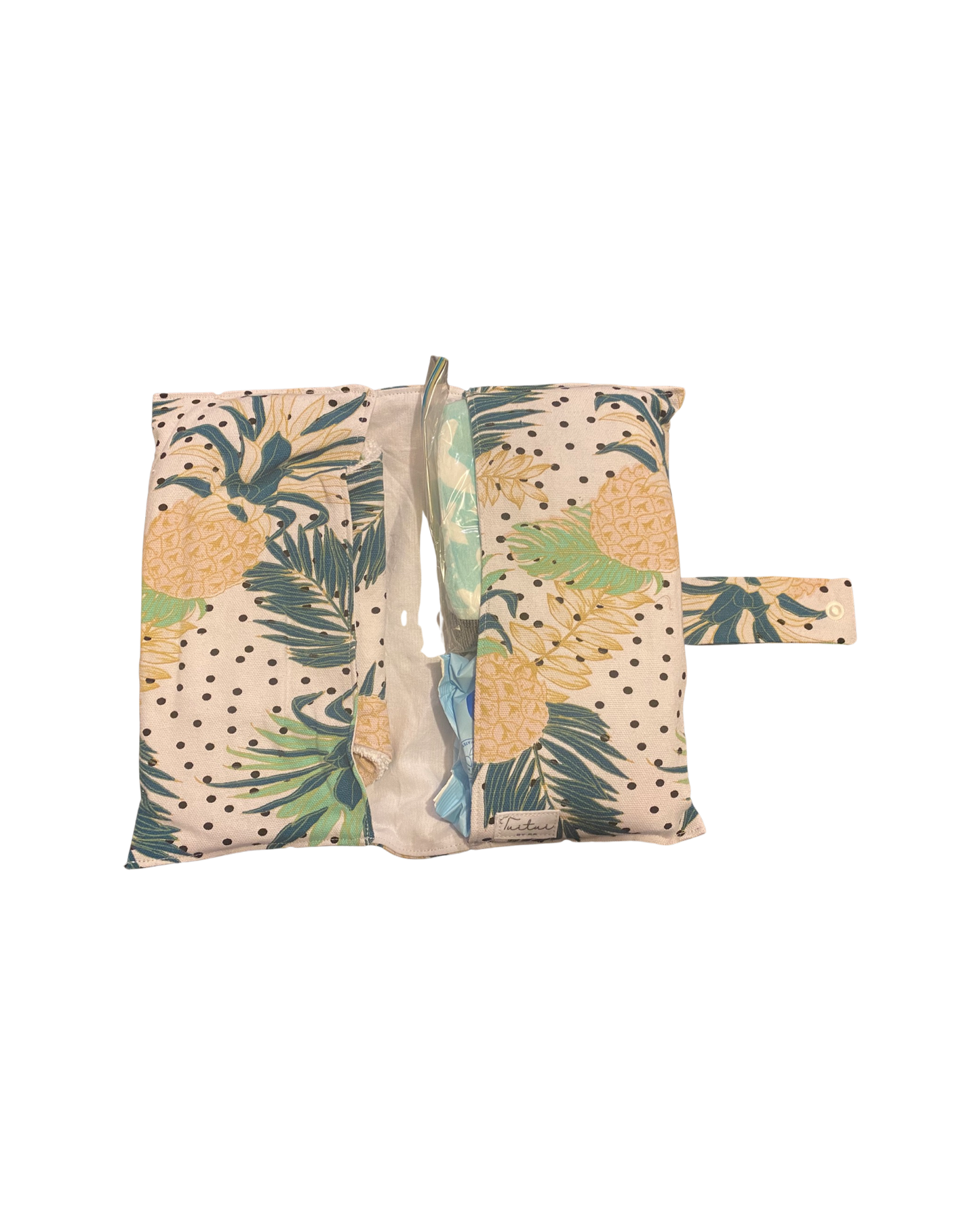 Pineapple Nappy Wallet with Burp Cloth