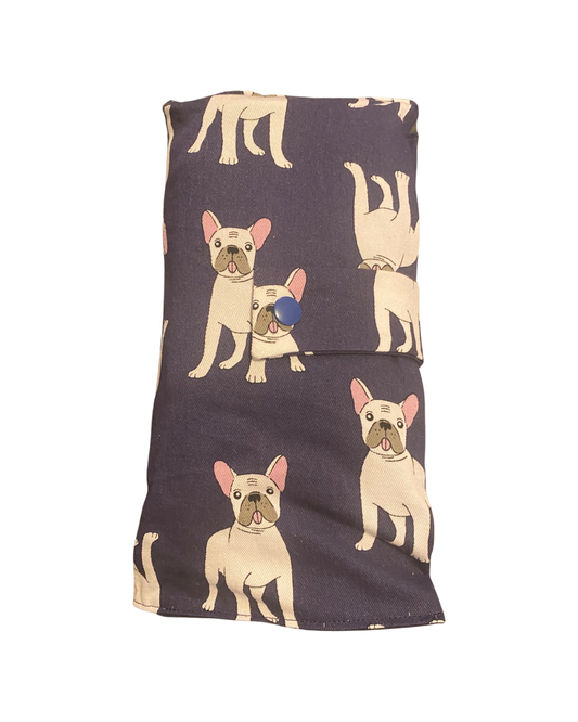 Navy dog Nappy Wallet with Burp Cloth