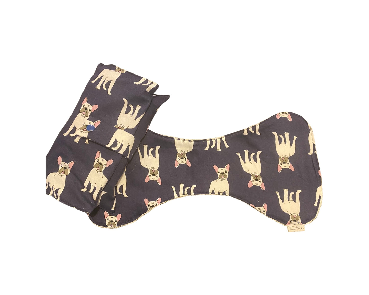 Navy dog Nappy Wallet with Burp Cloth