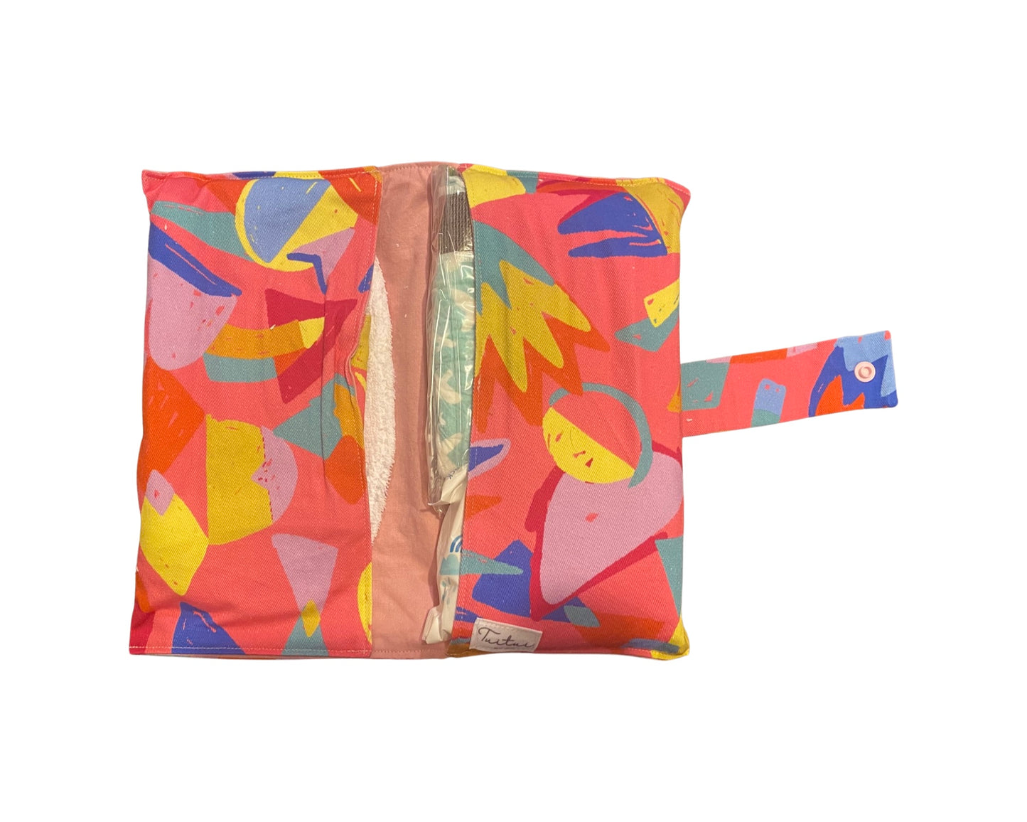 Neon love Nappy Wallet with Burp Cloth
